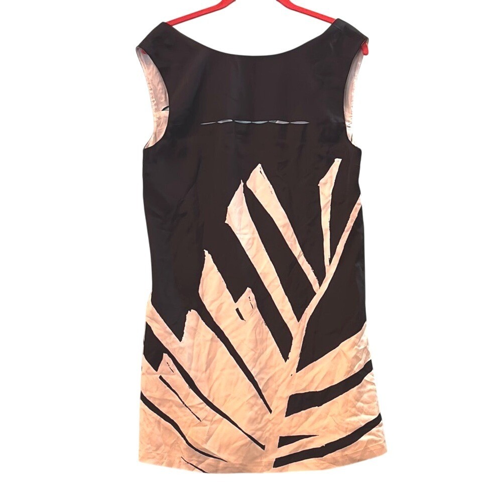 NWT Tibi Elegant Black and Cream Sleeveless Dress 100% Silk Size 8